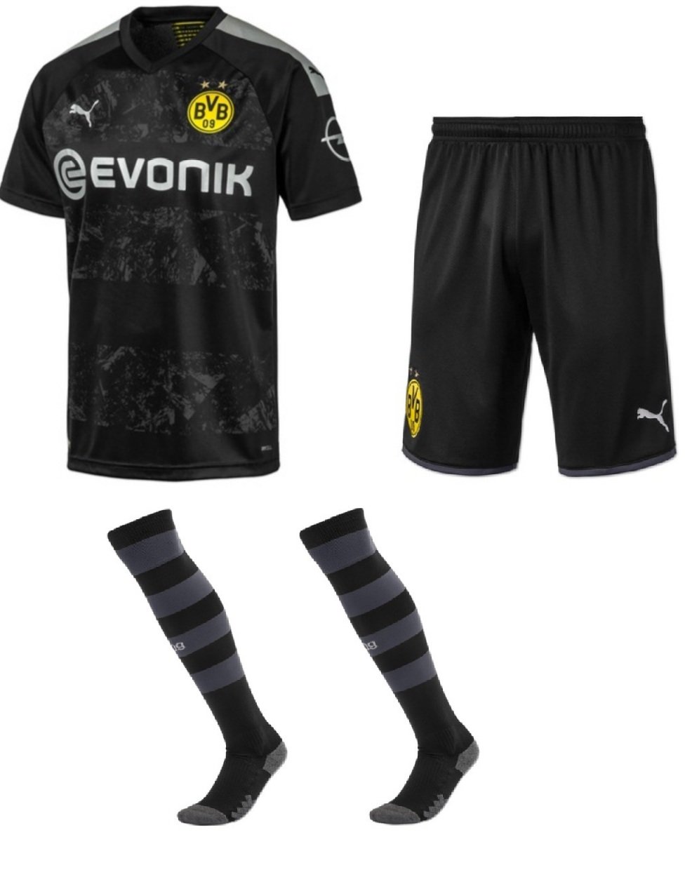 Kit adulto oficial Puma Borussia Dortmund  2019 2020 II jogador